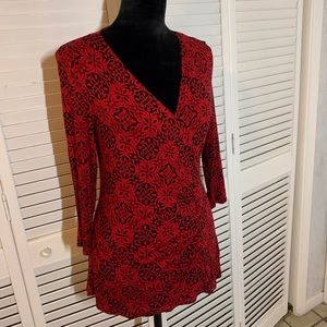 Dana Buchman 3/4 sleeve wrap Tee. Sz M